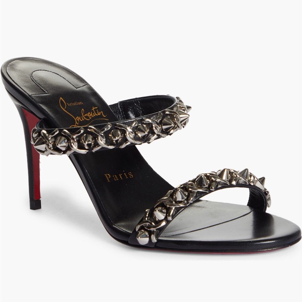 Christian Louboutin Just Chain 85mm black leather sandal